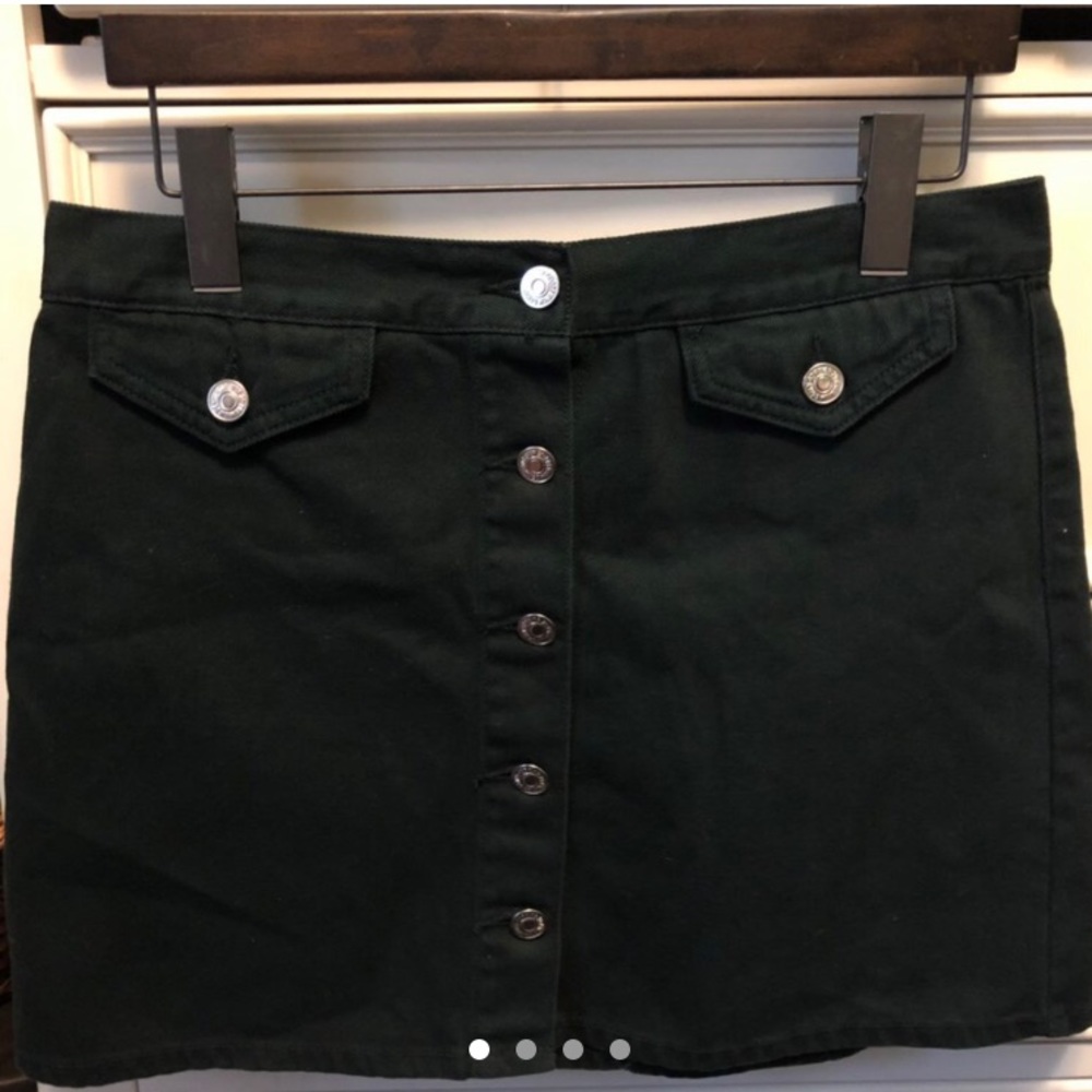 Dark green denim skirt
